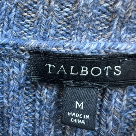 TALBOTS Marled Ribbed Cable Knit Cowl Turtleneck Women’s Medium - Picture 6 of 11